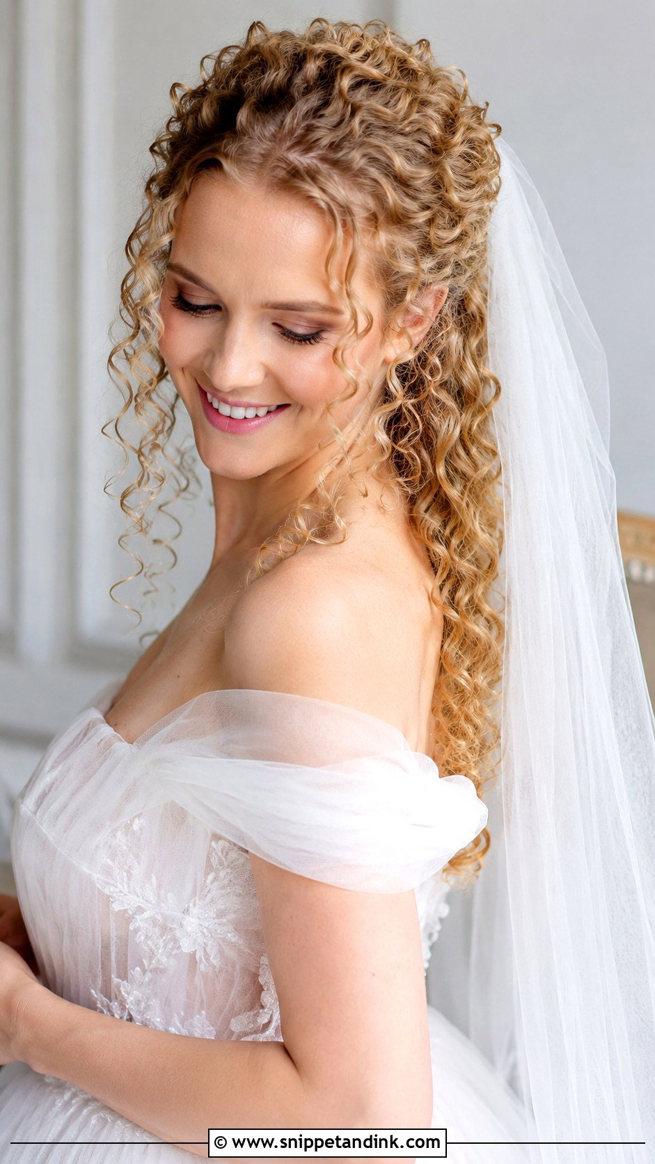 Tight Curls Wedding Hair Half Up Half Down - Snippet and Ink - 15 Tight Curls Wedding Hair