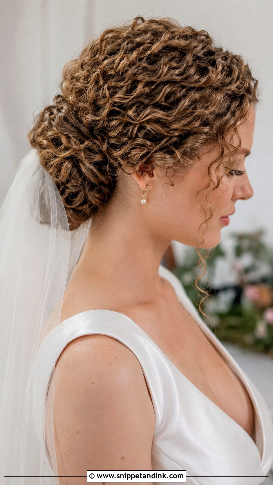 Tight Curls Wedding Hair Low Bun - Snippet and Ink - 15 Tight Curls Wedding Hair