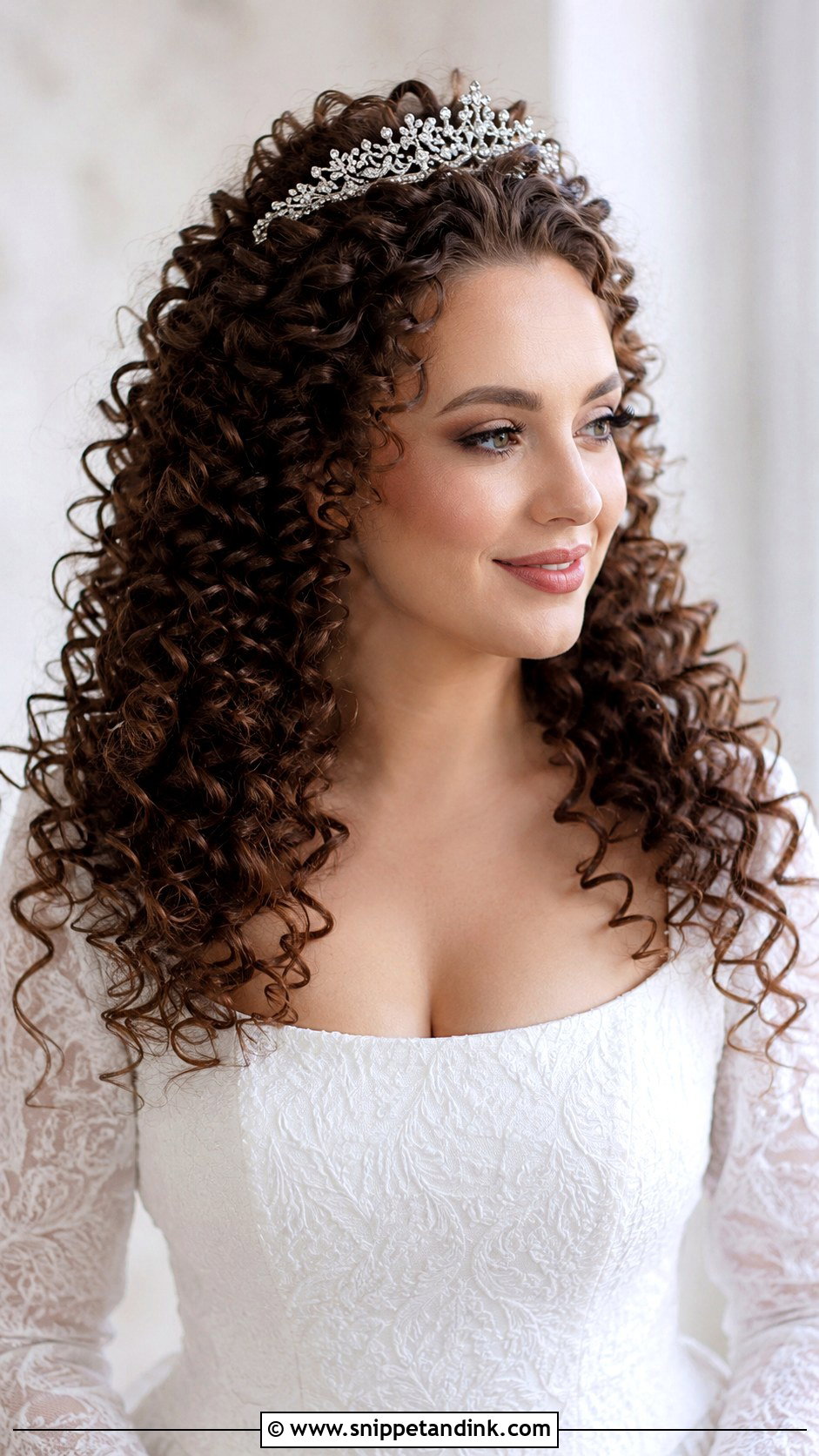 Tight Curls Wedding Hair With Tiara - Snippet and Ink - 15 Tight Curls Wedding Hair