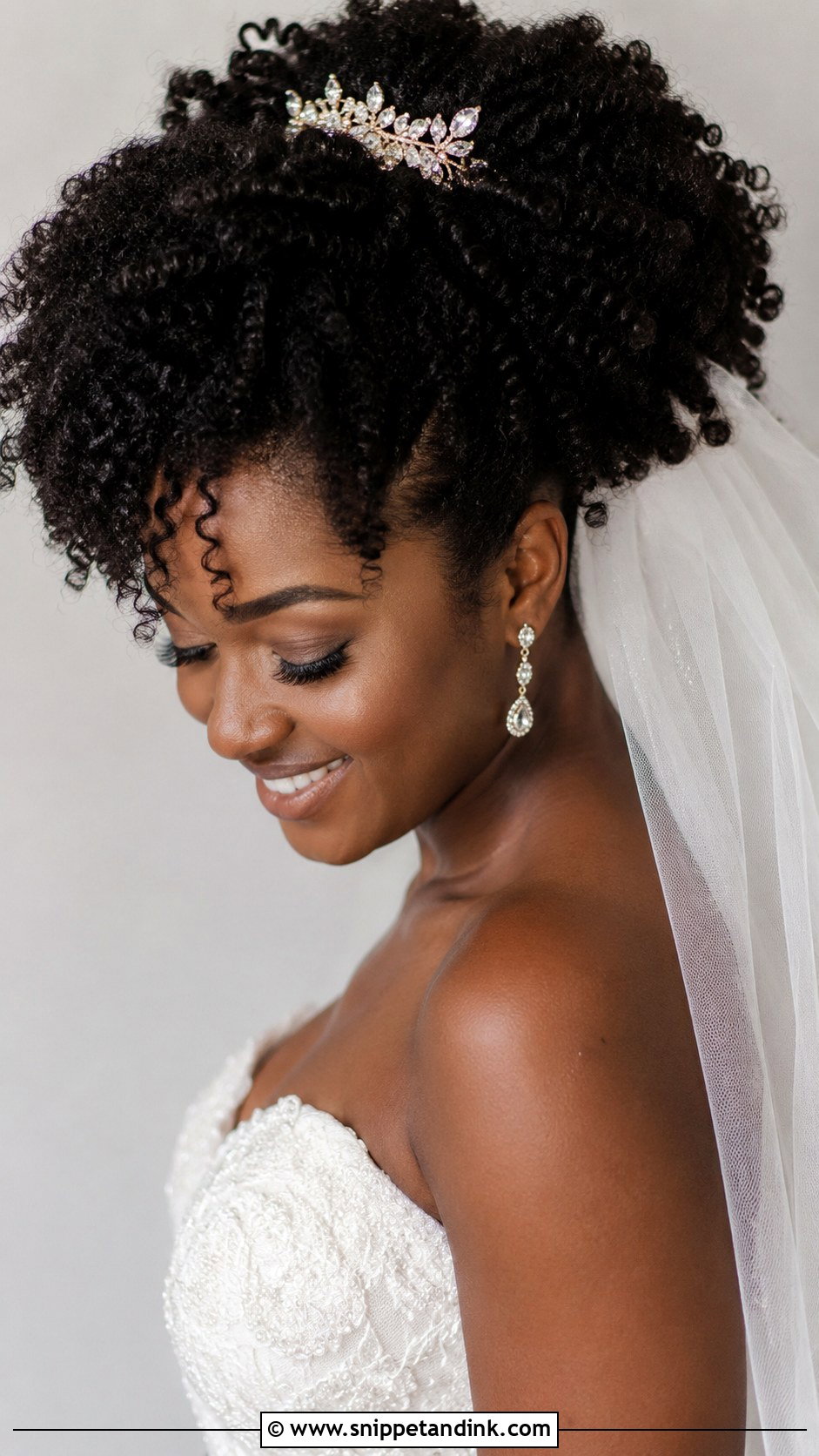 Tight Curls With Veil for Natural Hair - Snippet and Ink - 20 Curly Hair with Veil Ideas