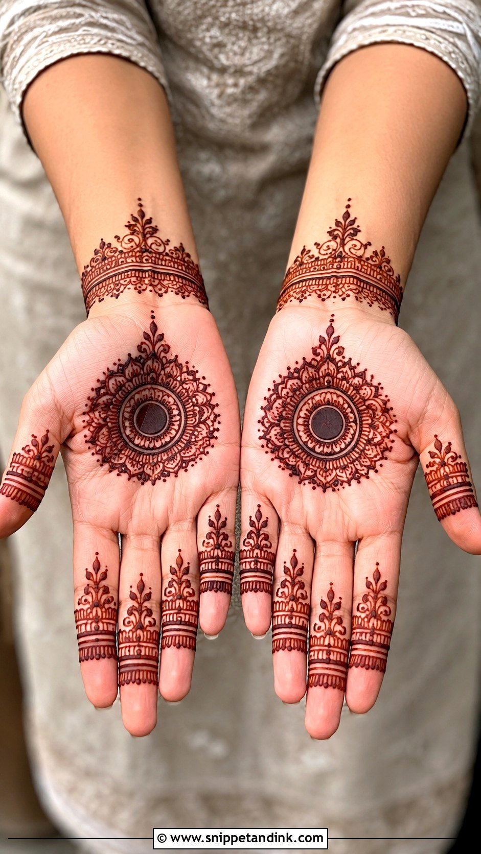 Tikki Front Hand Mehndi Design - Snippet and Ink - 35 Latest Front Hand Mehndi Designs