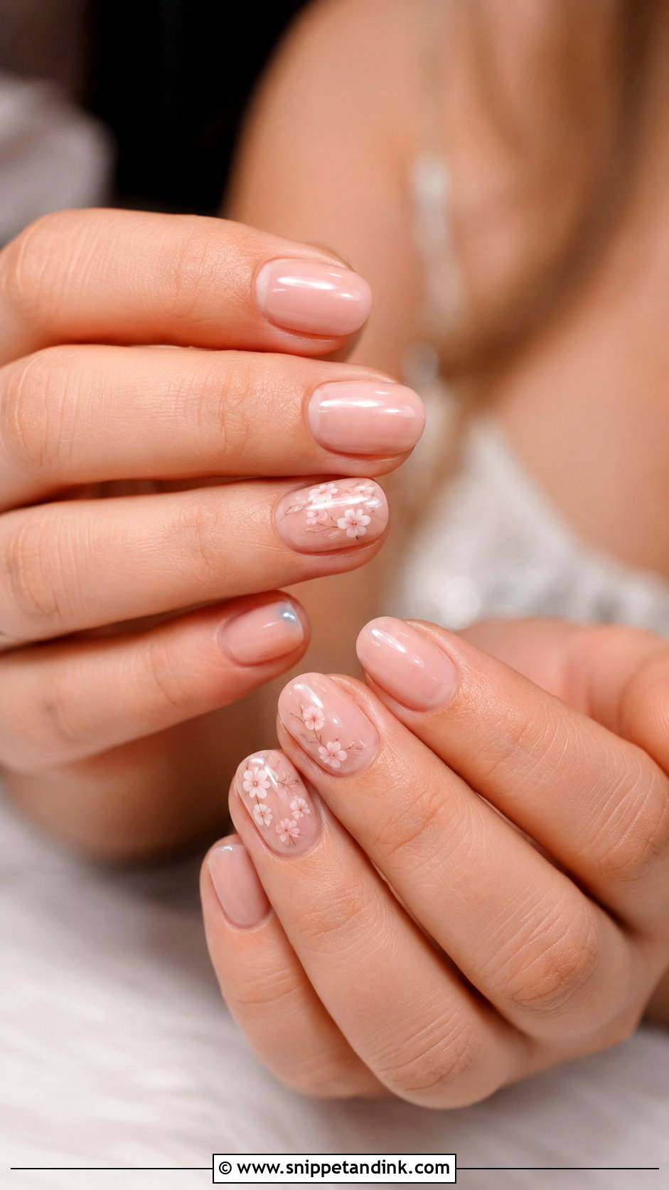 Tiny Floral Wedding Nails - Snippet and Ink - 20 Subtle Wedding Nails