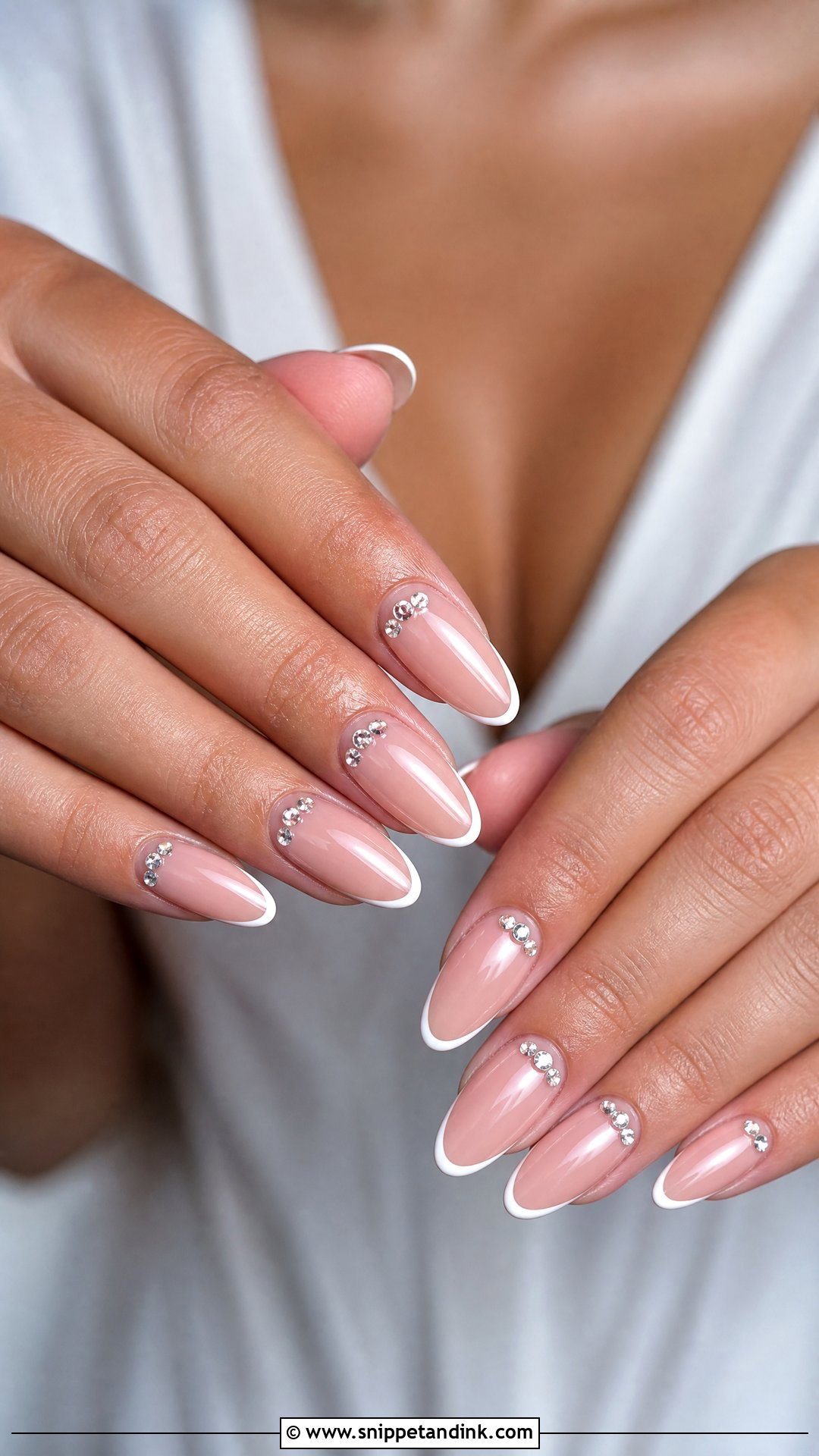 Tiny Rhinestone Bridal Nails - Snippet and Ink - 25 Fun Bridal Nails