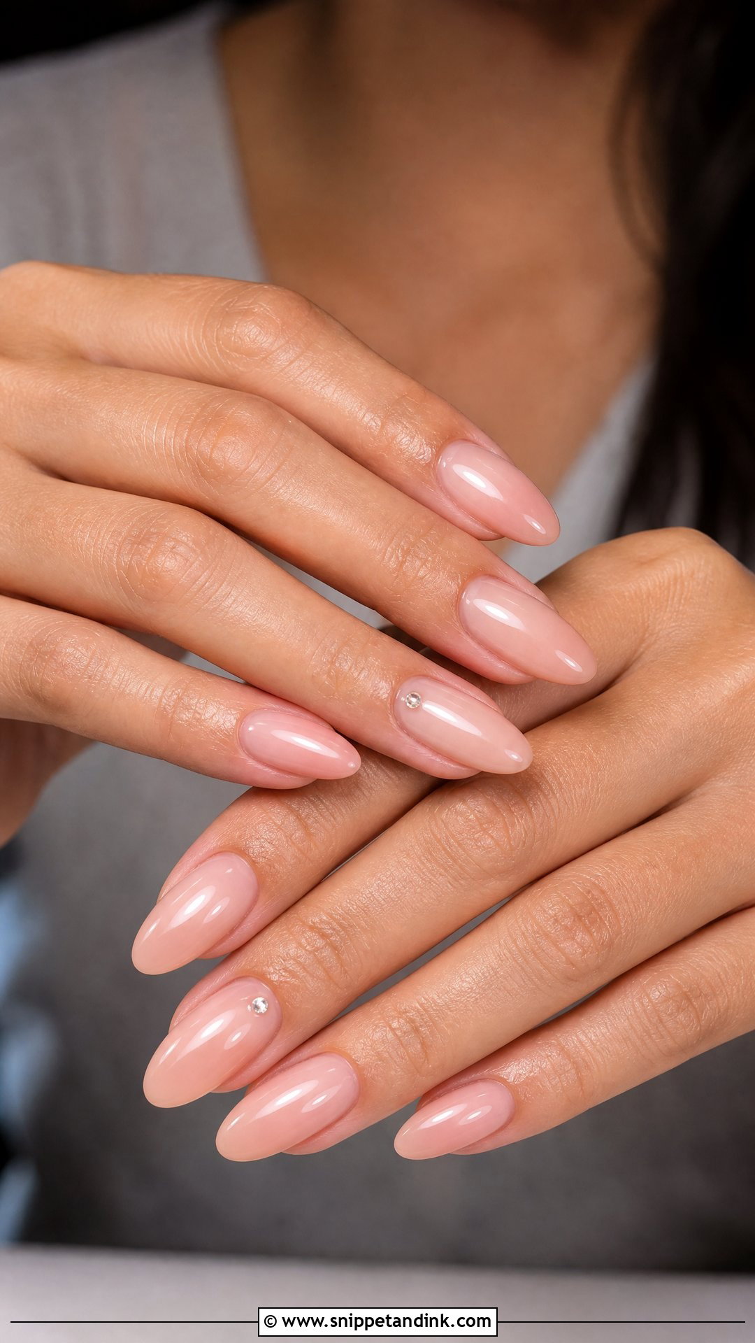 Tiny Rhinestone Bridesmaid Nails - Snippet and Ink - 25 Simple Bridesmaid Wedding Nails