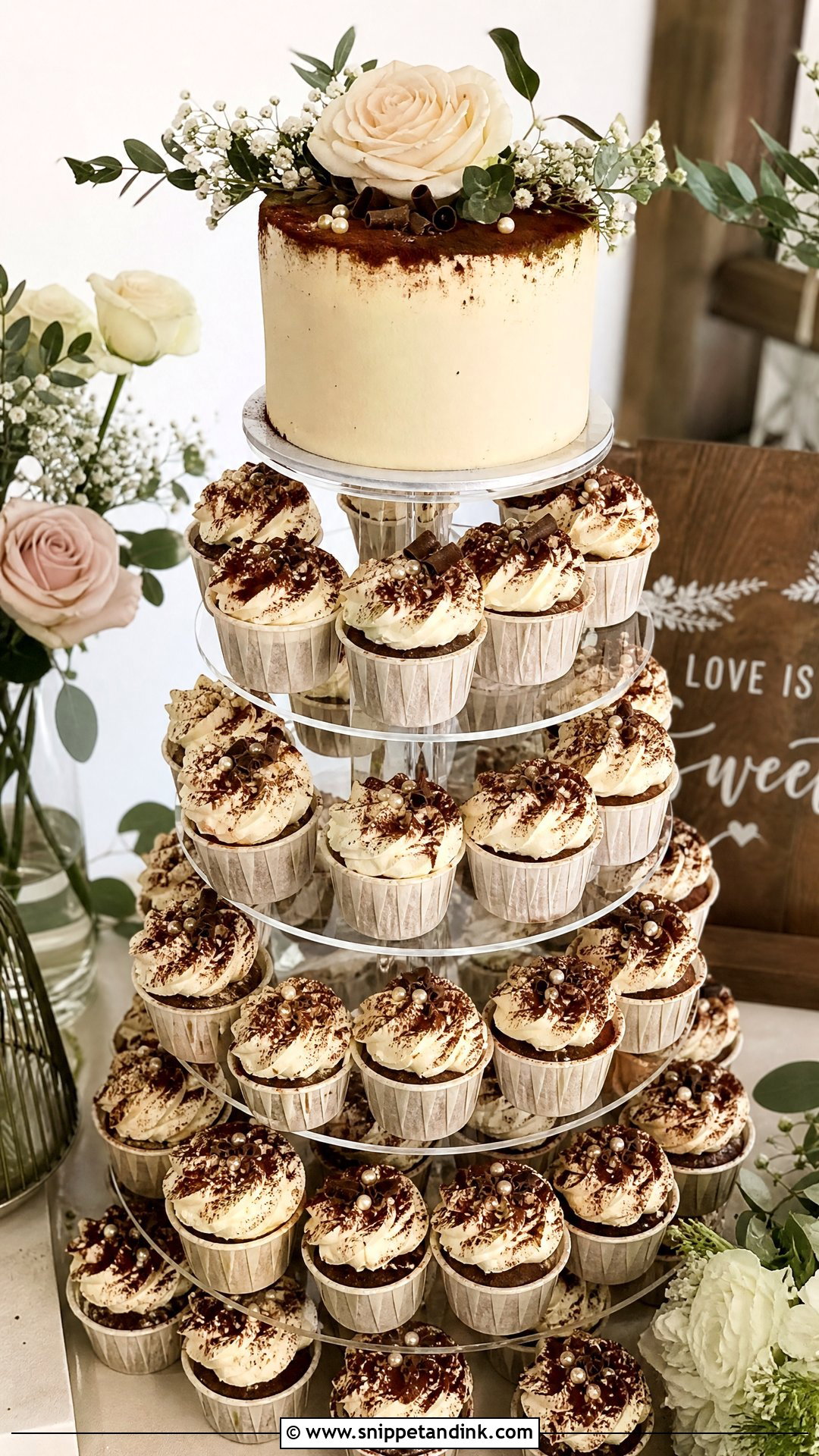 Tiramisu Cupcake Wedding Cake - Snippet and Ink - 25 Tiramisu Wedding Cake Ideas