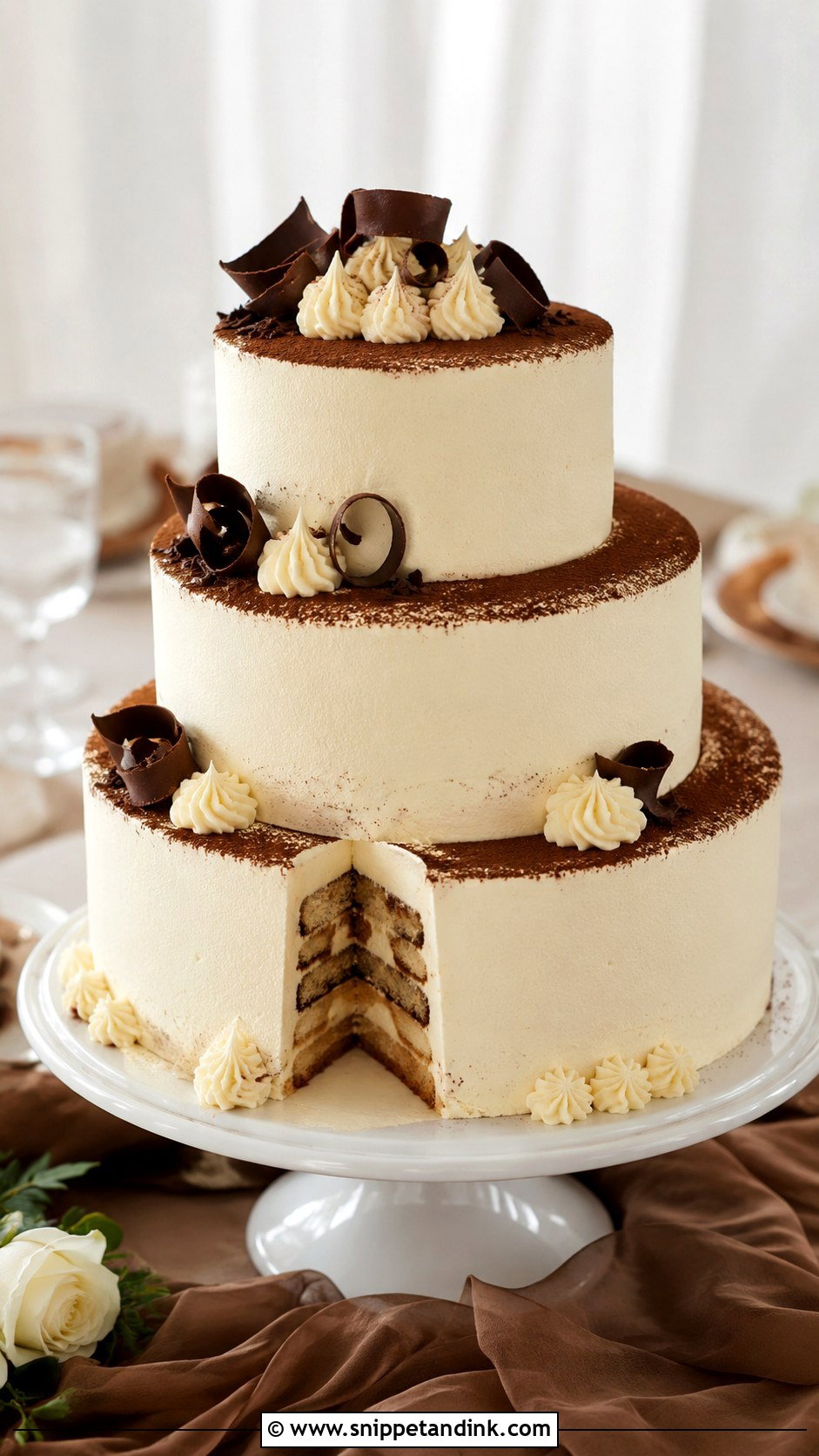 Tiramisu Mousse Wedding Cake - Snippet and Ink - 25 Mousse Wedding Cake Ideas