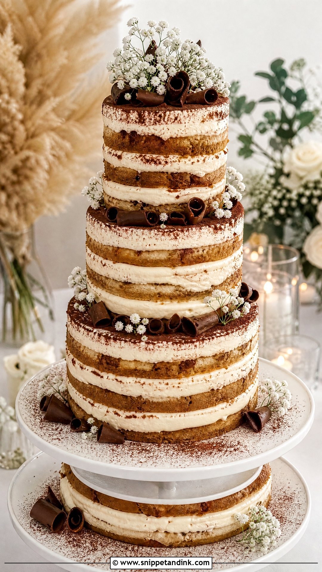 Tiramisu Tower Wedding Cake - Snippet and Ink - 25 Tiramisu Wedding Cake Ideas
