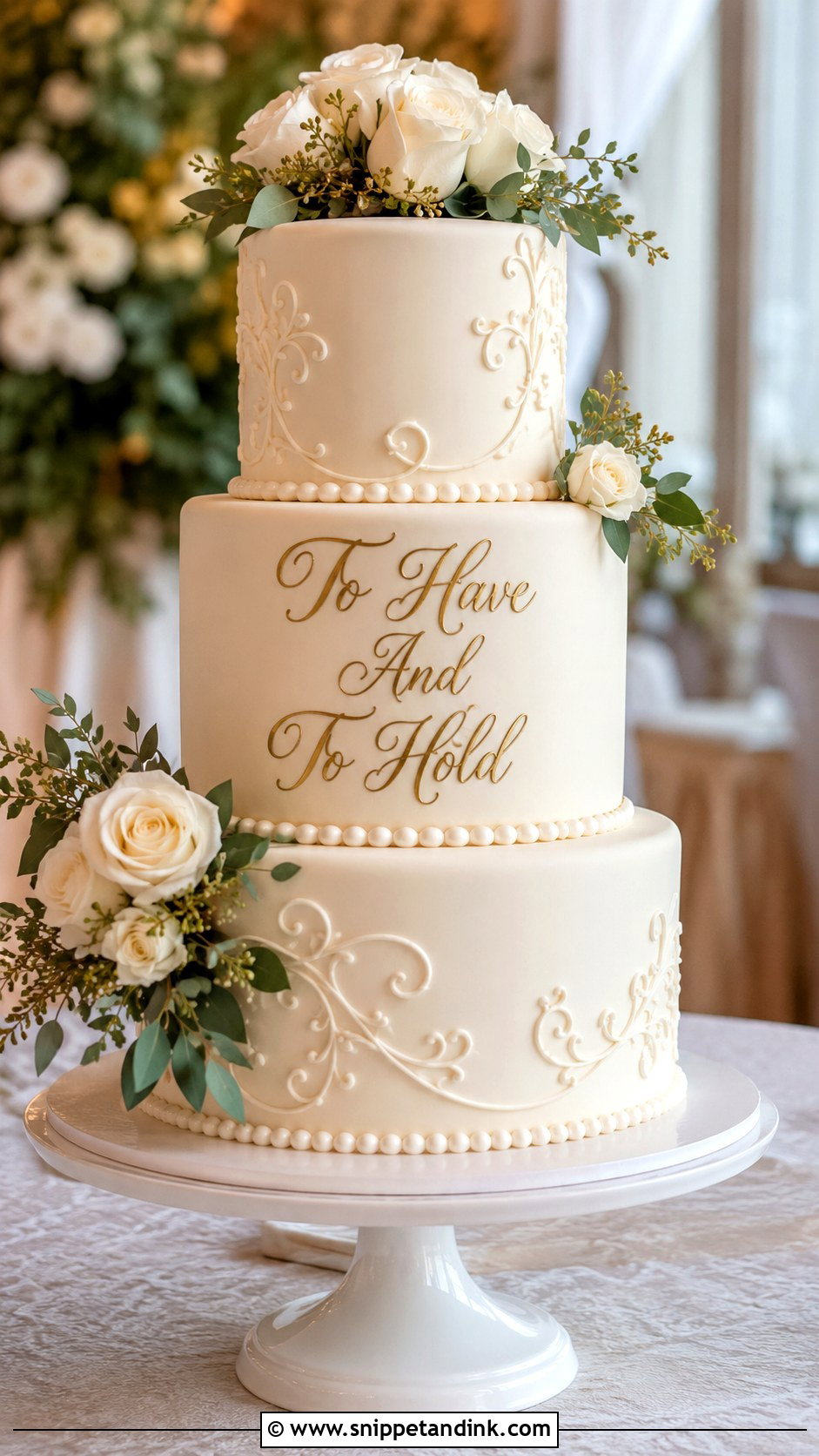 To Have And To Hold Wedding Cake - Snippet and Ink - 20 Quote Cake Ideas for Wedding