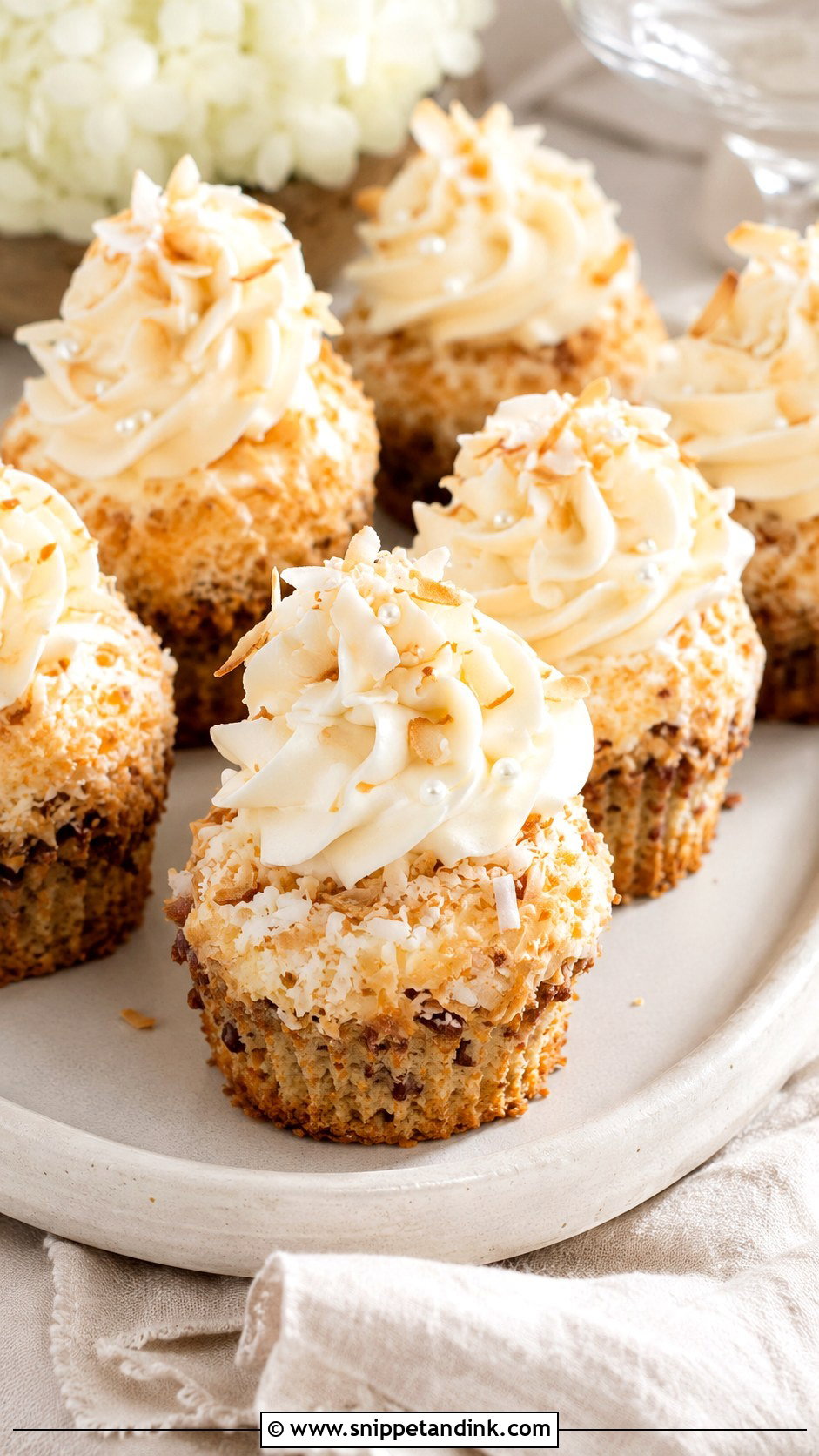 Toasted Coconut Italian Wedding Cake Cupcakes - Snippet and Ink - 20 Italian Wedding Cake Cupcake Ideas