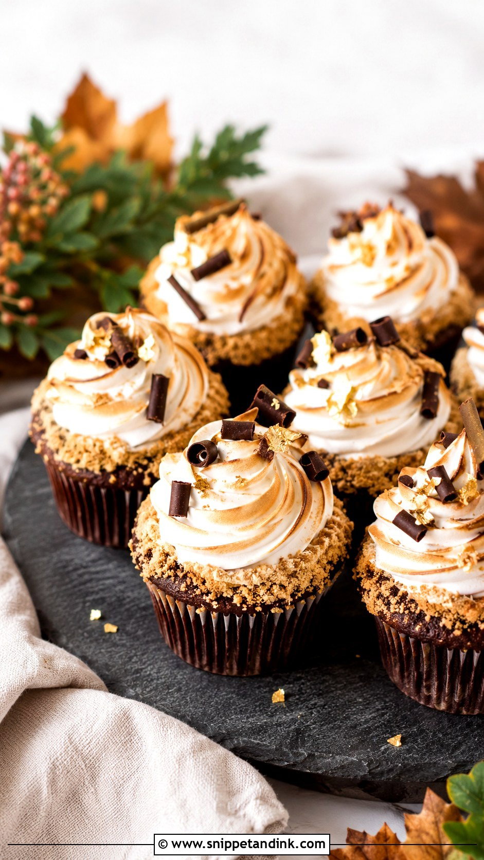 Toasted Marshmallow Wedding Cupcakes - Snippet and Ink - 20 Fall Wedding Cupcake Ideas