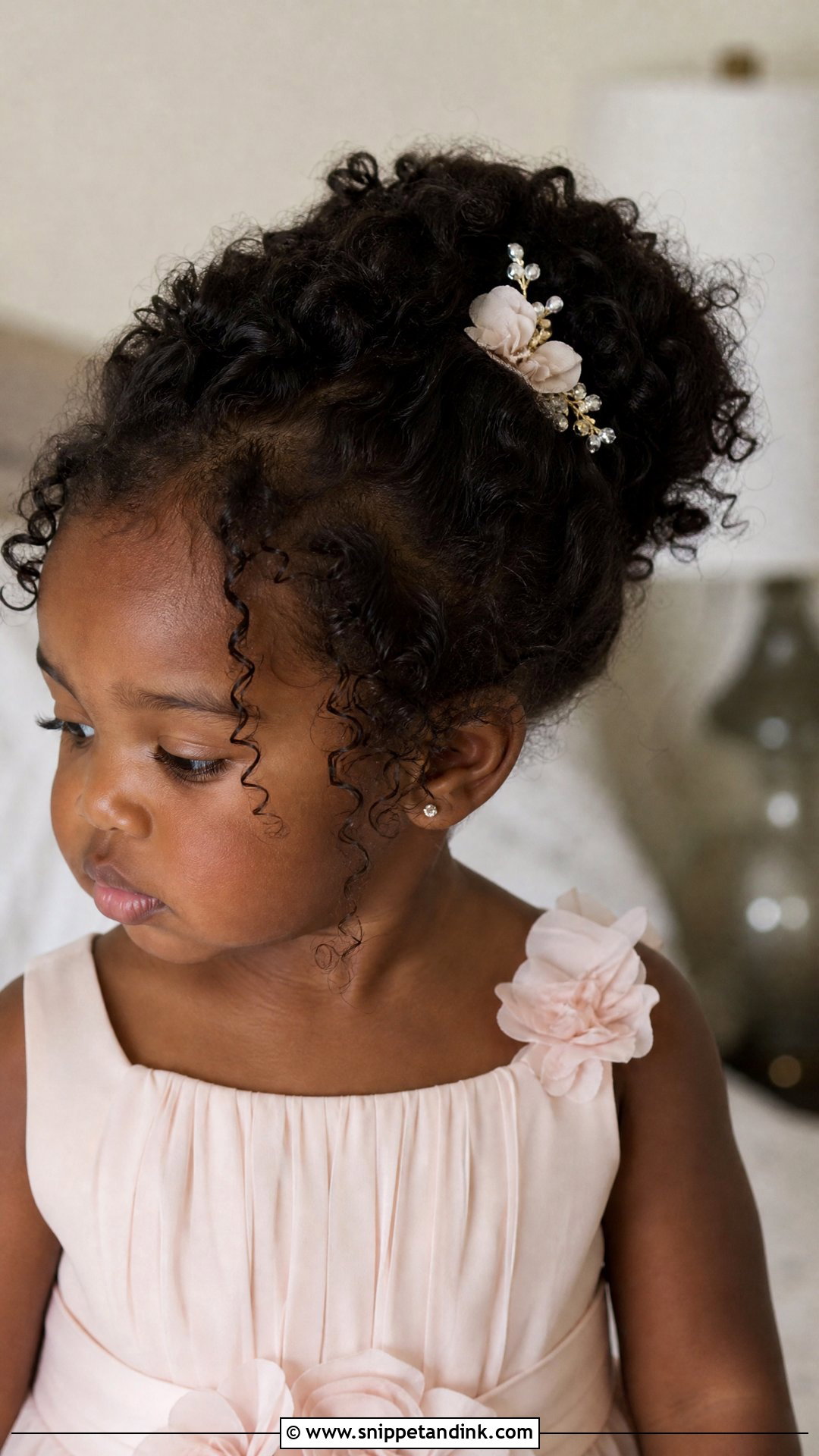 Toddler Curly Updo Wedding Hairstyle - Snippet and Ink - 20 Toddler Updo Wedding Hairstyles