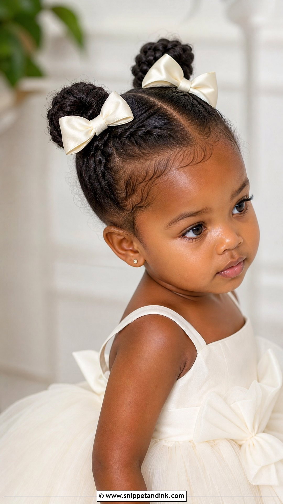 Toddler Double Bun Wedding Hairstyle - Snippet and Ink - 20 Toddler Updo Wedding Hairstyles