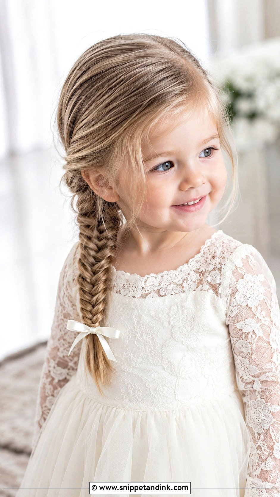 Toddler Fishtail Braid - Snippet and Ink - 15 Wedding Hairstyles for Toddler Girl