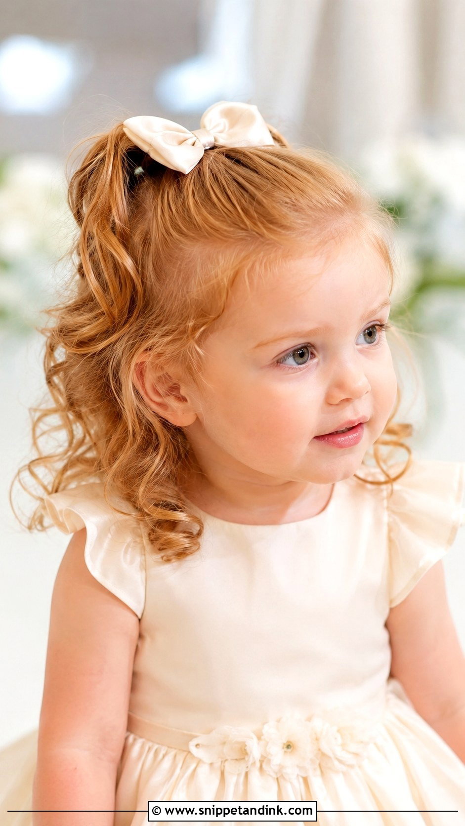 Toddler Half Up Curls - Snippet and Ink - 15 Wedding Hairstyles for Toddler Girl