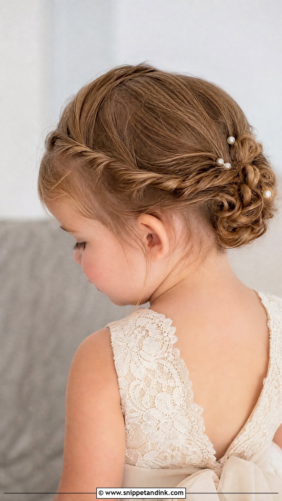 Toddler Halo Twist Updo Wedding Hairstyle - Snippet and Ink - 20 Toddler Updo Wedding Hairstyles
