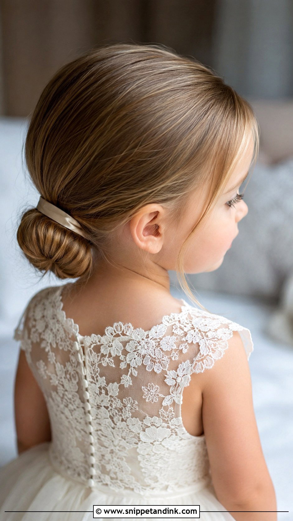 Toddler Low Bun - Snippet and Ink - 15 Wedding Hairstyles for Toddler Girl