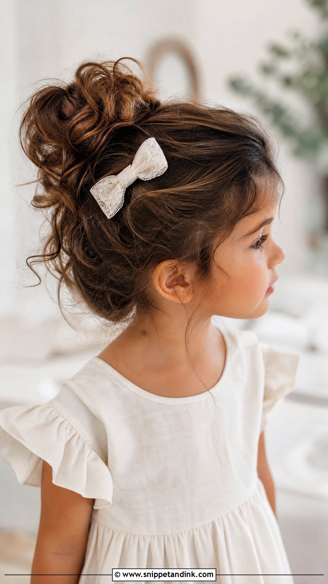 Toddler Messy Bun Wedding Hairstyle - Snippet and Ink - 20 Toddler Updo Wedding Hairstyles