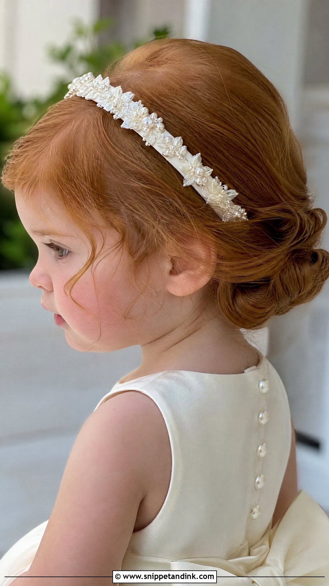 Toddler Tucked Roll Wedding Hairstyle - Snippet and Ink - 20 Toddler Updo Wedding Hairstyles