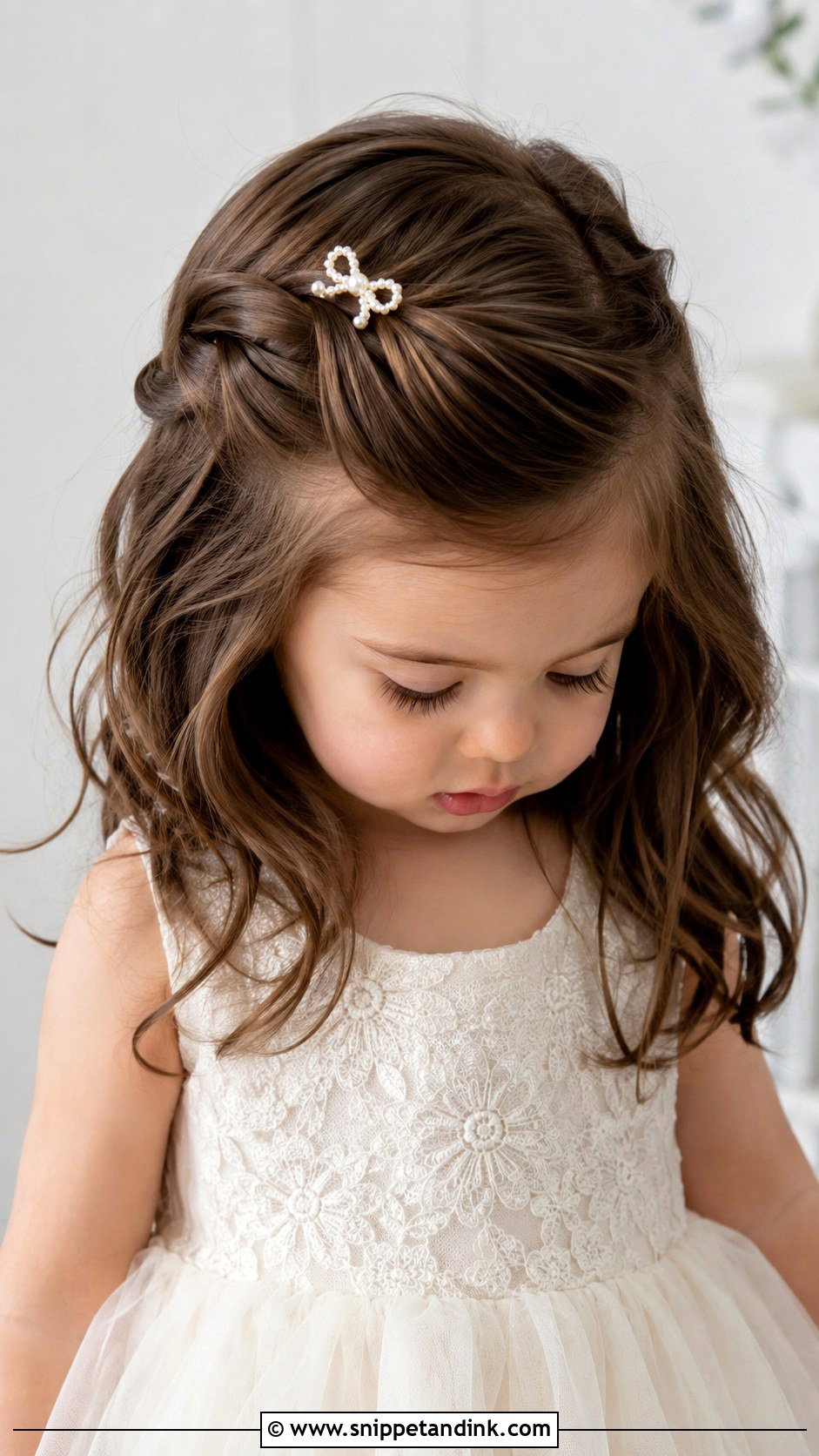 Toddler Twisted Half Up Hair - Snippet and Ink - 15 Wedding Hairstyles for Toddler Girl