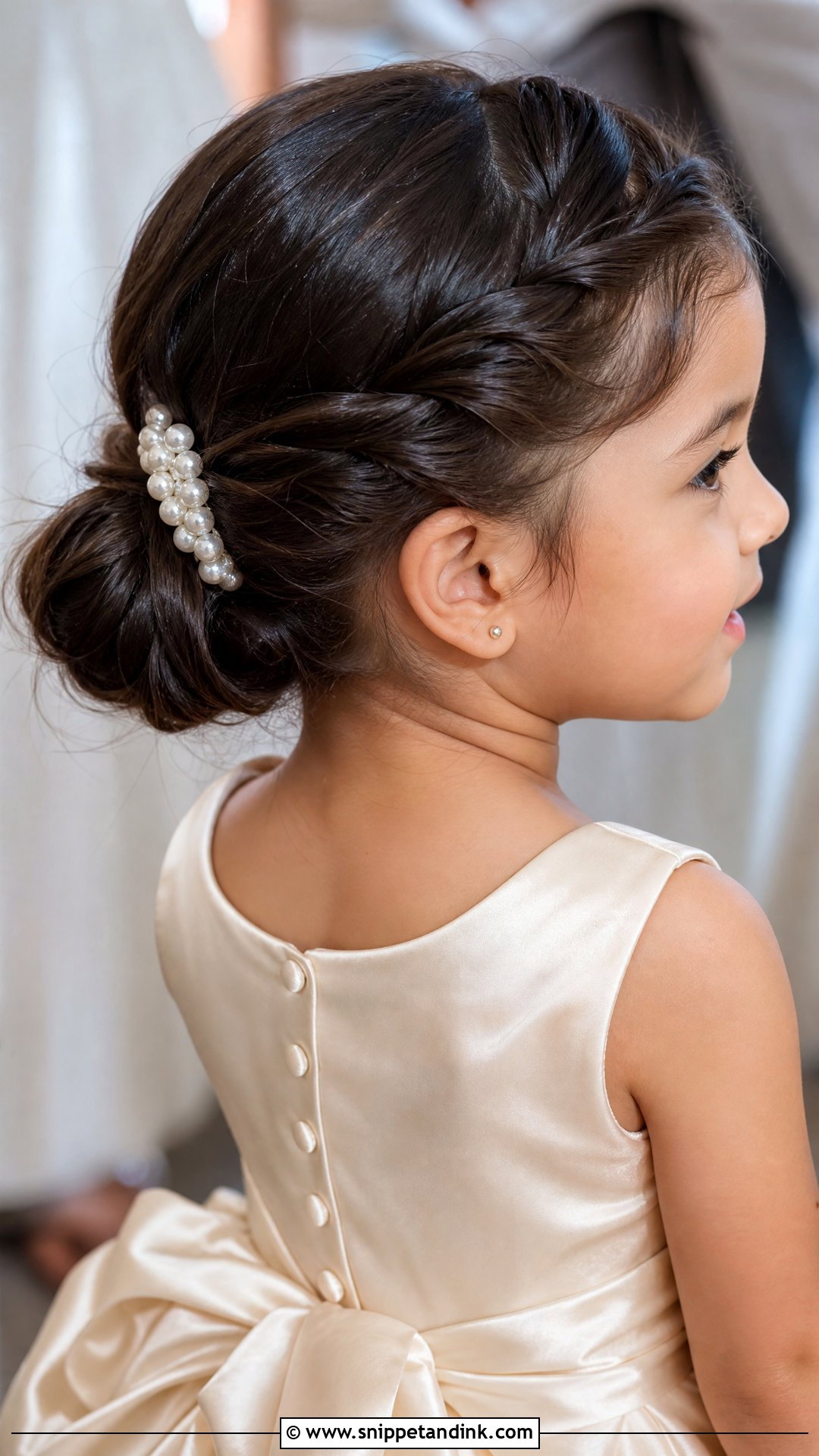 Toddler Twisted Updo Wedding Hairstyle - Snippet and Ink - 20 Toddler Updo Wedding Hairstyles
