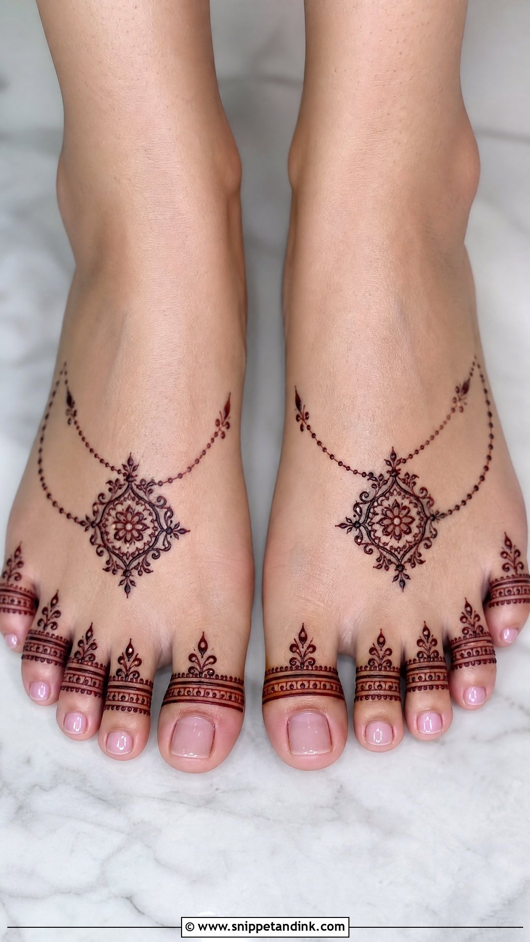 Toe Bridal Mehndi Design For Feet - Snippet and Ink - 20 Bridal Mehndi Designs for Feet