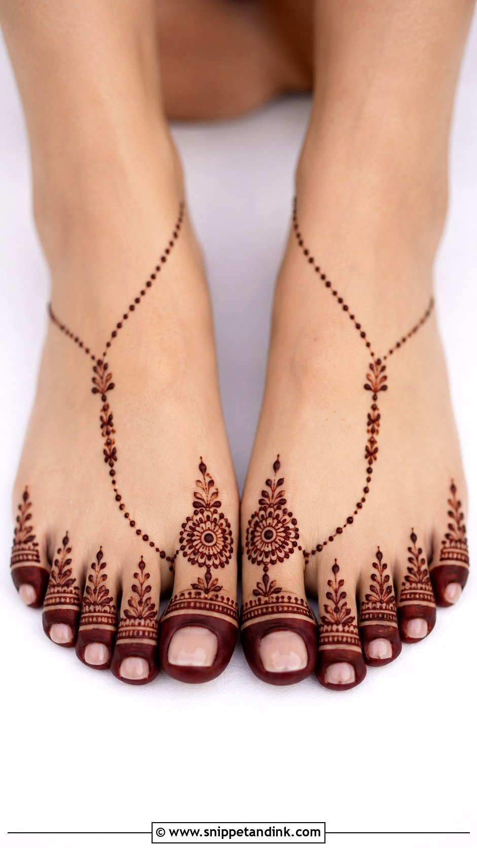 Toe Foot Mehndi Design - Snippet and Ink - 35 Foot Mehndi Designs