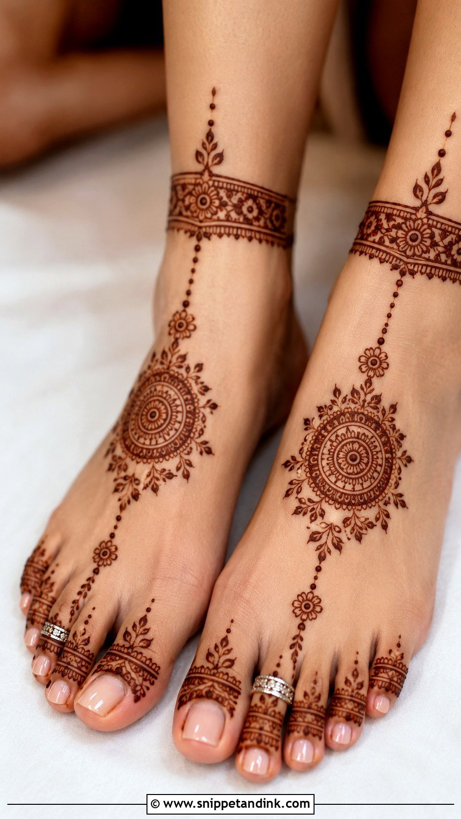 Toe Ring Bridal Foot Mehndi Design - Snippet and Ink - 30 Bridal Mehndi Designs for Foot