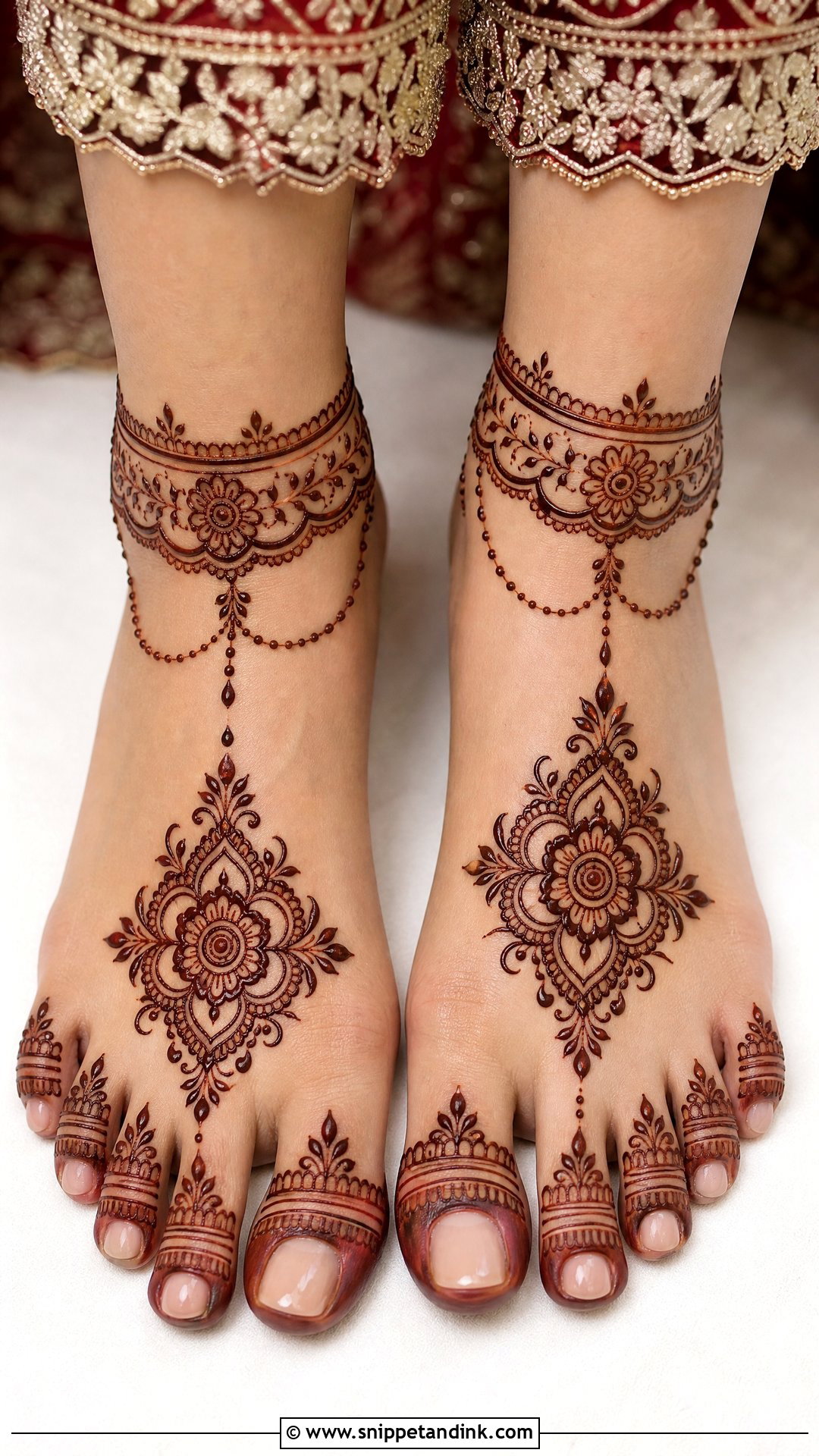 Toe To Ankle Bridal Mehndi Design - Snippet and Ink - 25 Bridal Leg Mehendi Mehndi Design Ideas