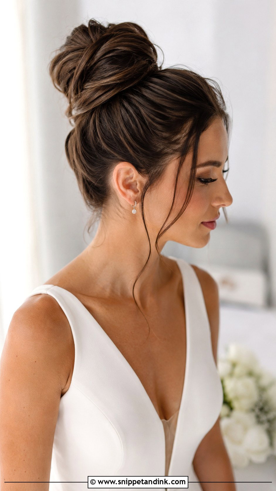 Top Knot Bridal Hairstyle - Snippet and Ink - 30 Bridal Hairstyles for Long Hair