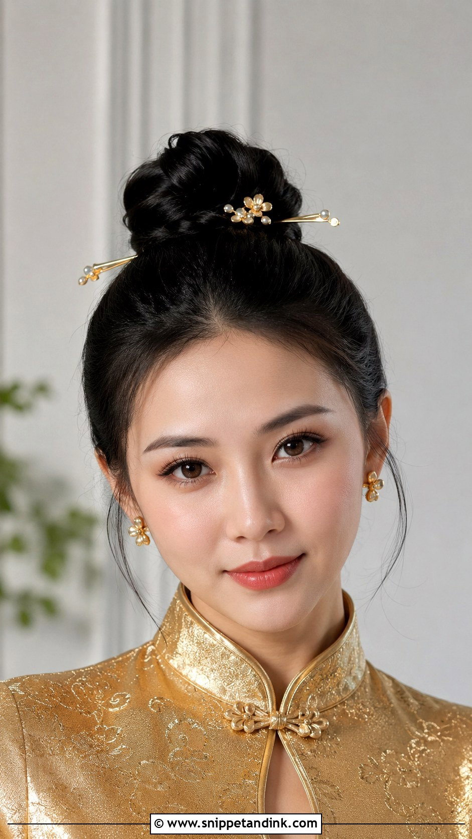 Top Knot Bun With Hairpins - Snippet and Ink - 20 Sangjit Hairstyle Ideas