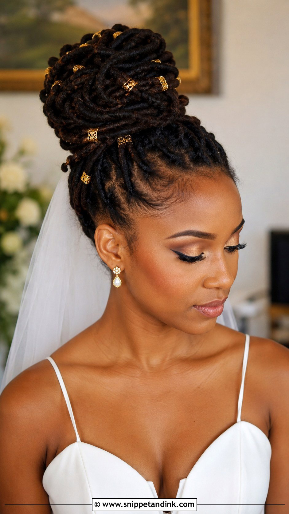 Top Knot Loc Style - Snippet and Ink - 30 Dreadlock Wedding Hairstyles