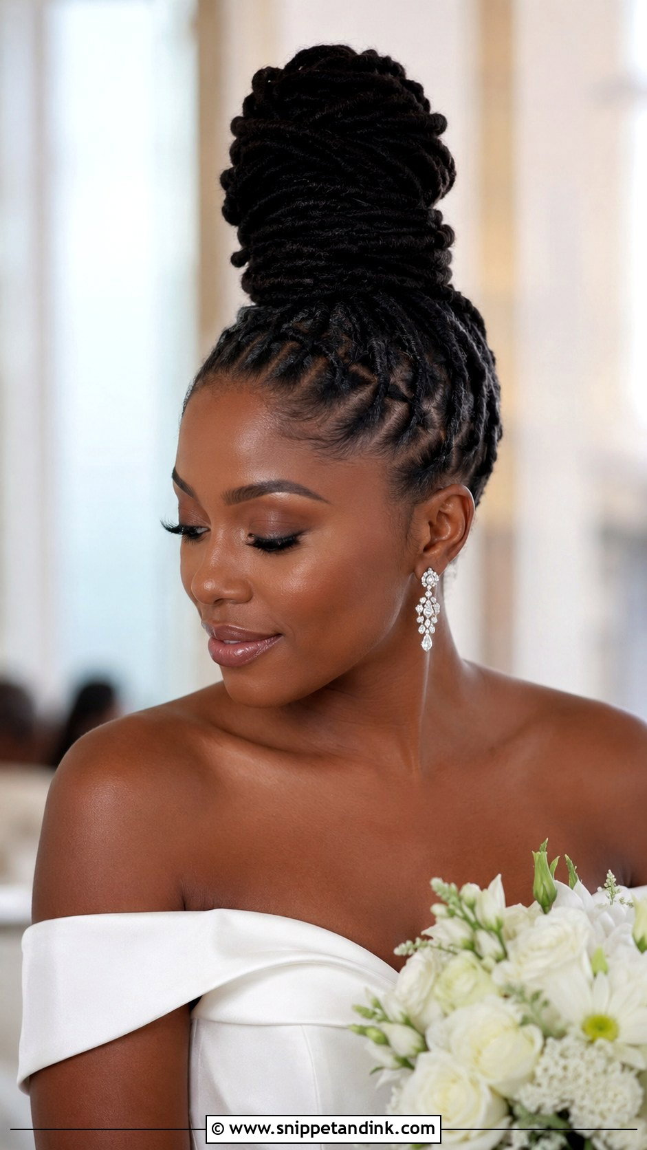Top Knot With Locs - Snippet and Ink - 25 Bridal Locs Hairstyles