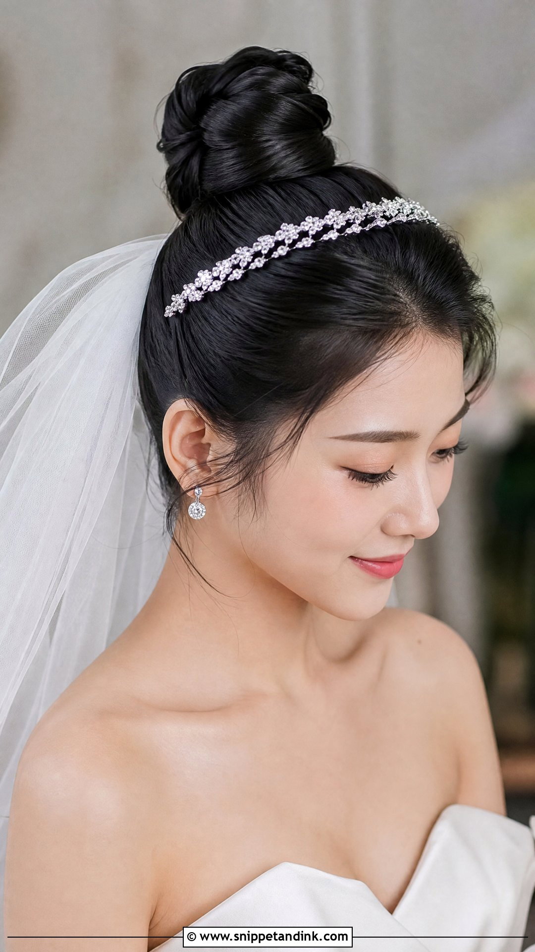 Top Knot With Sparkly Headband - Snippet and Ink - 20 Wedding Hairstyles with Headband