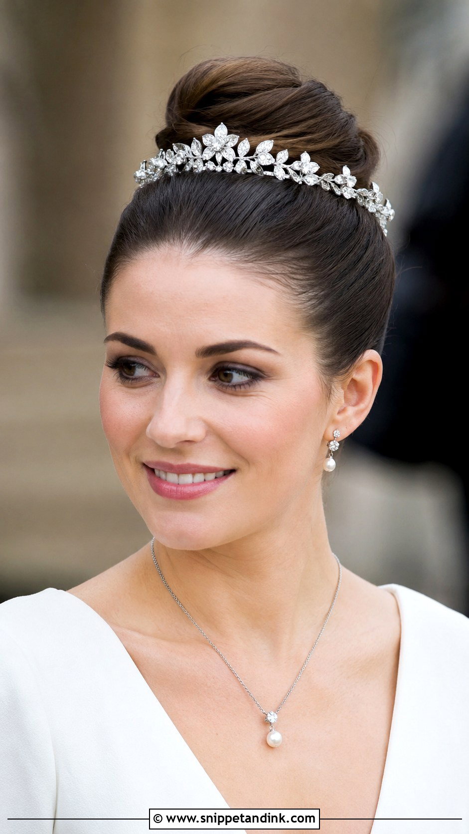 Top Knot With Tiara - Snippet and Ink - 25 Wedding Hair with Tiara Ideas