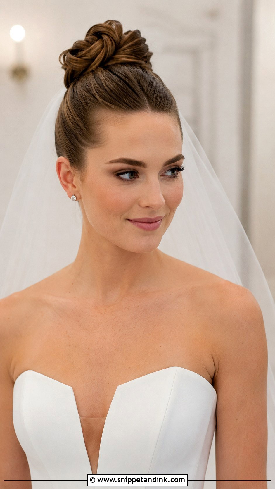 Top Knot With Veil - Snippet and Ink - 20 Brides Hairstyles with Veil