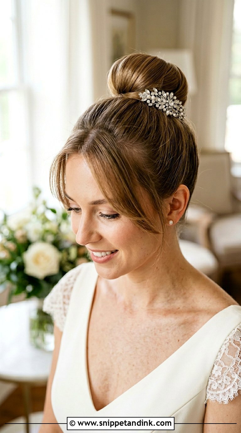 Top Knot for Short Hair - Snippet and Ink - 20 Bride Hairdo Ideas