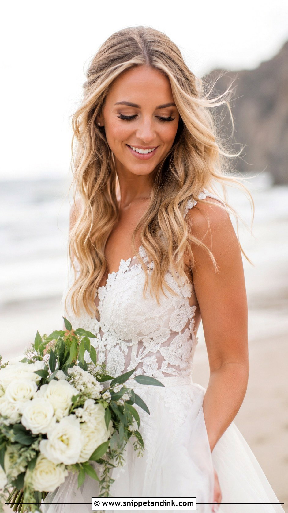 Tousled Beach Waves - Snippet and Ink - 30 Wedding Hair Ideas