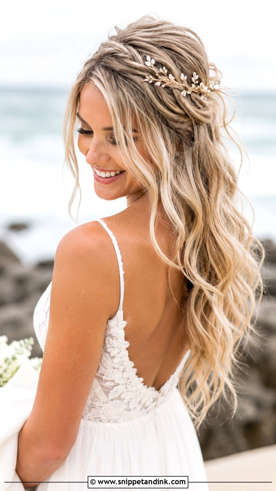 Tousled Beach Waves Wedding Hairstyle - Snippet and Ink - 35 Wedding Hairstyles