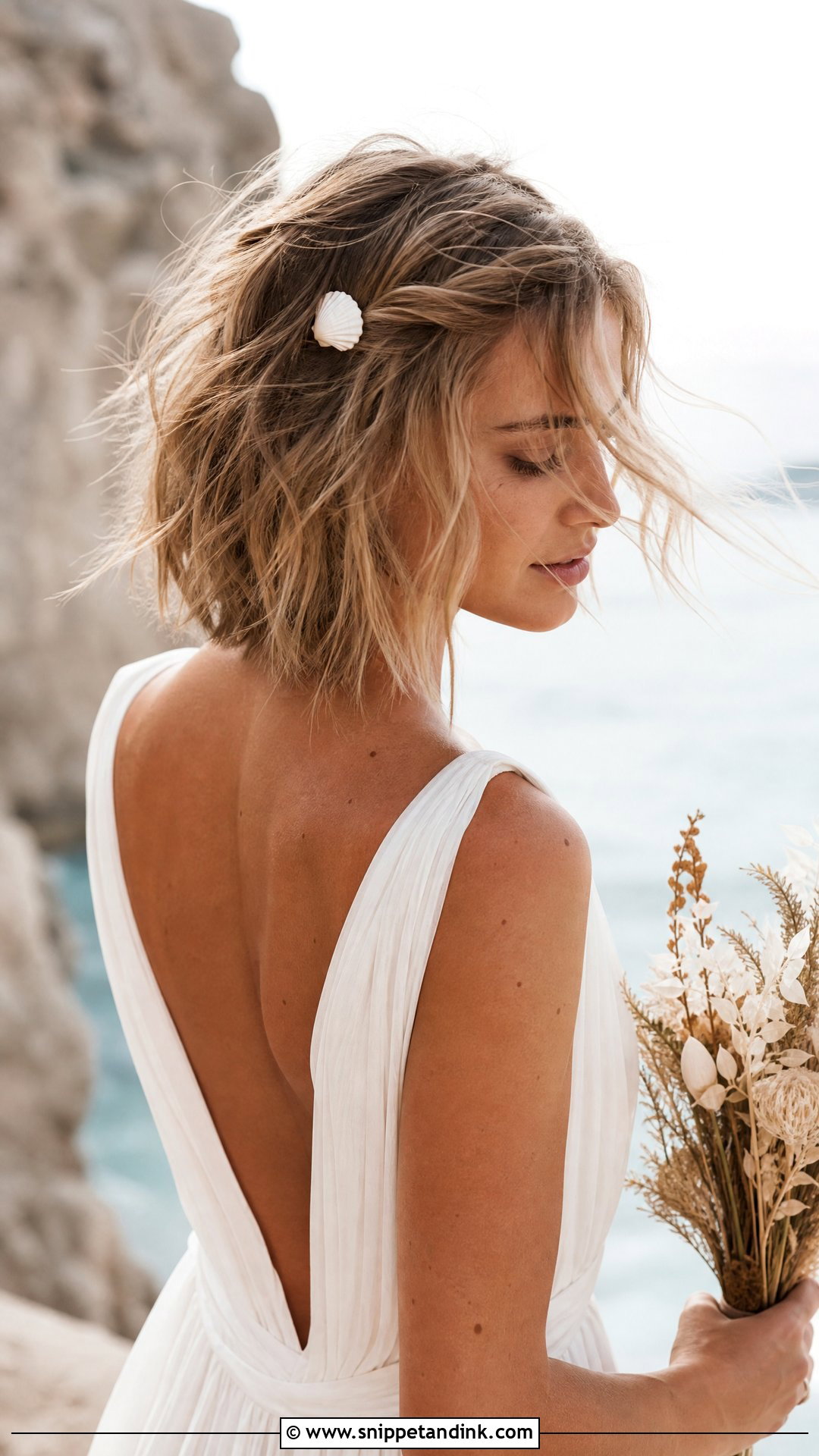 Tousled Bob For Beach Wedding - Snippet and Ink - 20 Bob Hairstyle Wedding Ideas