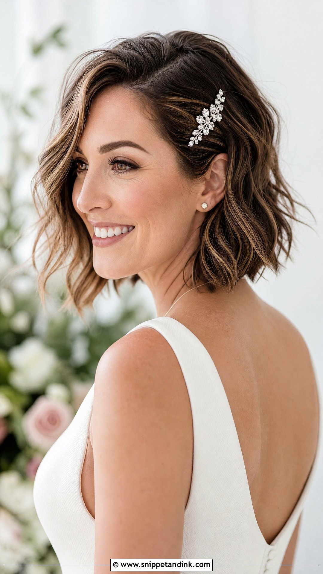 Tousled Bob Wedding Hairstyle - Snippet and Ink - 20 Mid Length Hair Wedding Styles