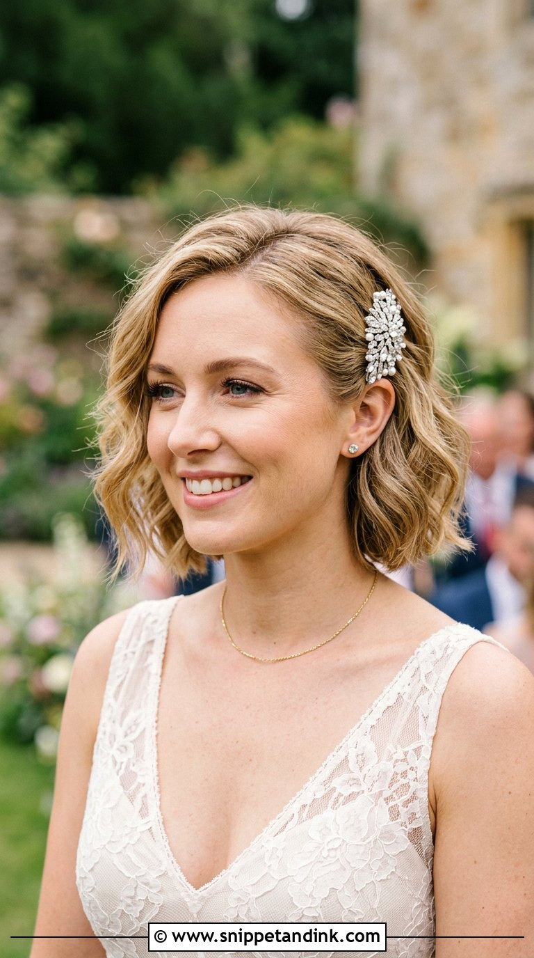 Tousled Bob Wedding Hairstyle - Snippet and Ink - 20 Bride Hair Ideas