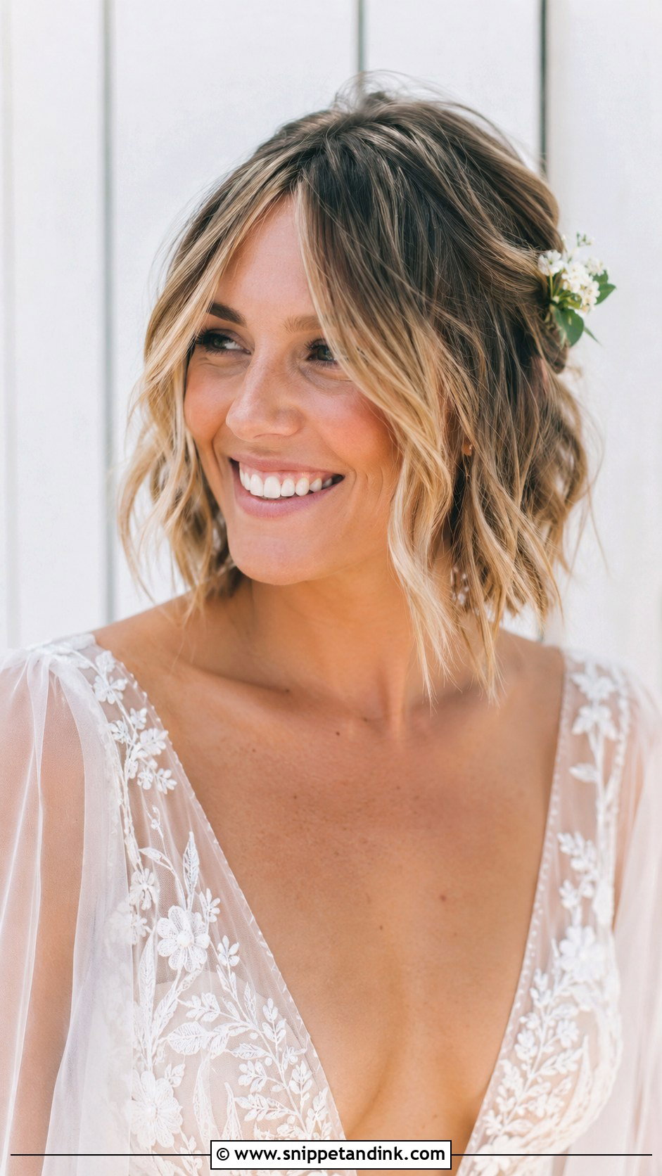 Tousled Bob With Curtain Bangs - Snippet and Ink - 20 Short Bob Wedding Hair Ideas