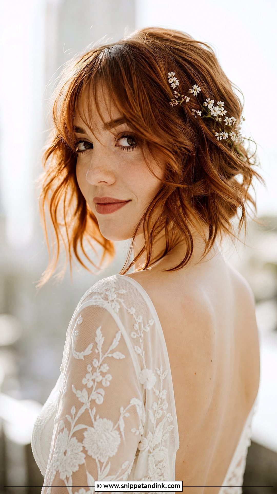 Tousled Bob With Curtain Bangs - Snippet and Ink - 20 Bride Bob Hairstyle Ideas