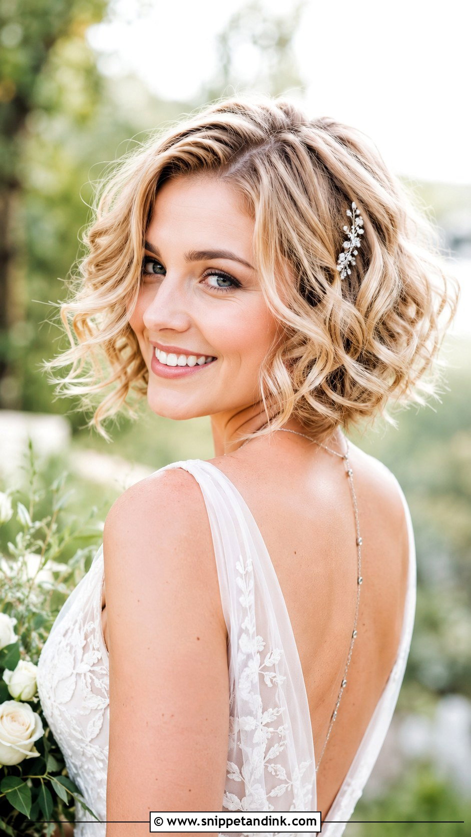 Tousled Bob With Loose Curls - Snippet and Ink - 25 Wedding Hair Styles Short Hair