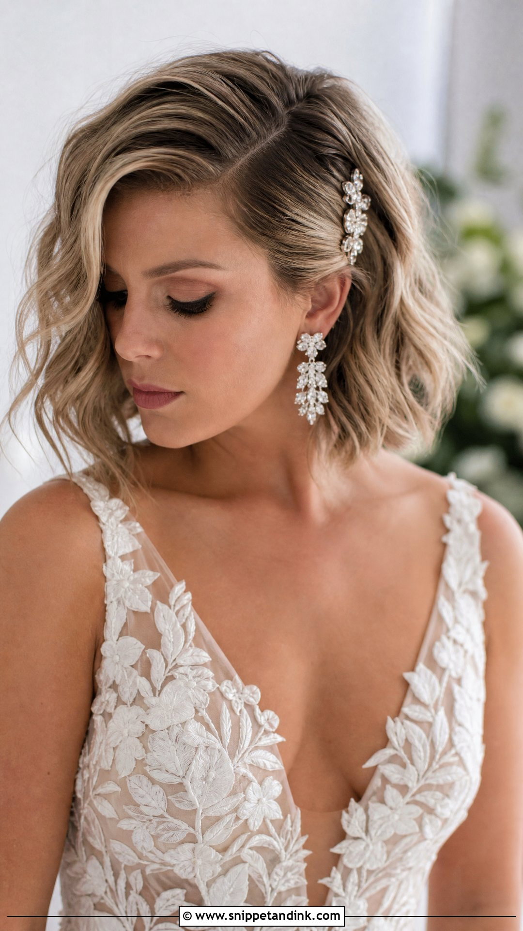 Tousled Bob With Side Part - Snippet and Ink - 20 Wedding Hairstyles Shoulder Length Hair