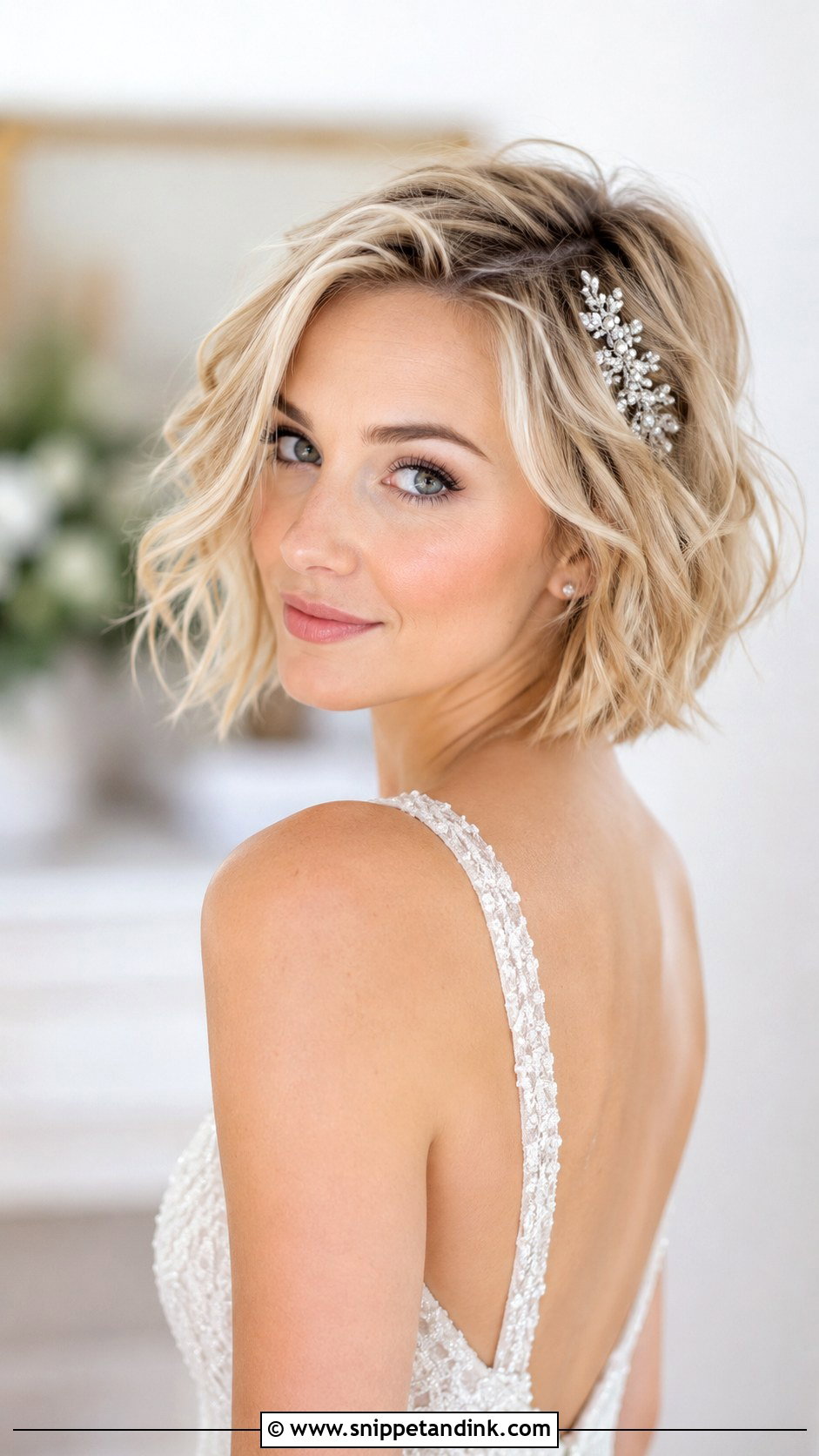 Tousled Bob With Waves - Snippet and Ink - 20 Hairstyles for Weddings the Bride