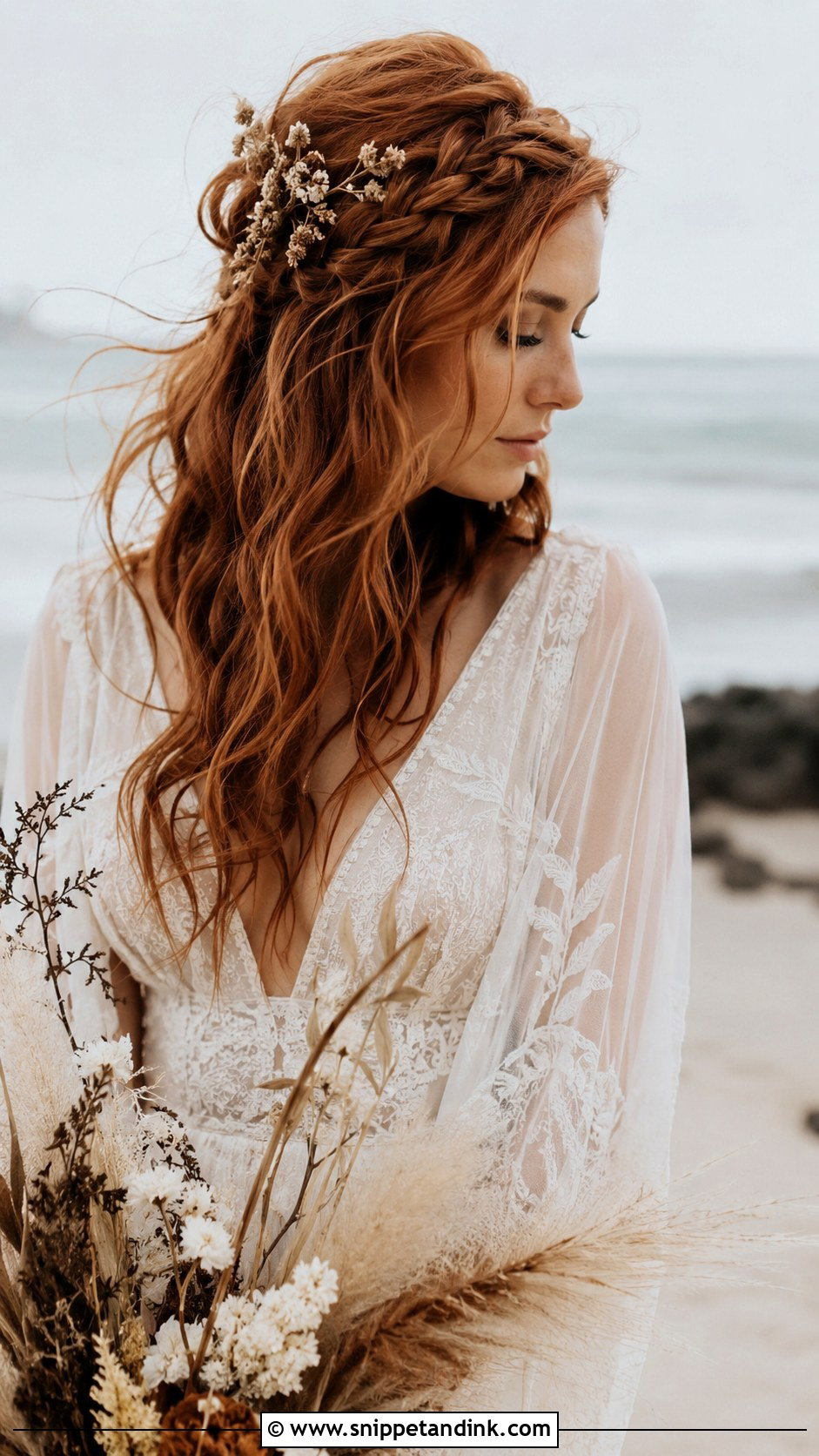 Tousled Boho Waves - Snippet and Ink - 25 Shoulder Length Wedding Hair Ideas