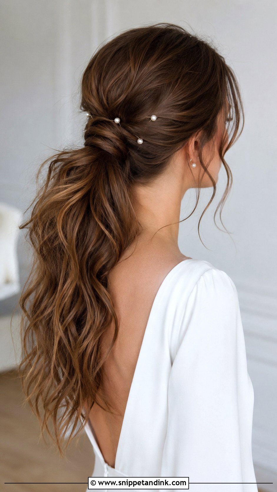 Tousled Bridal Ponytail - Snippet and Ink - 25 Messy Bride Hairstyles