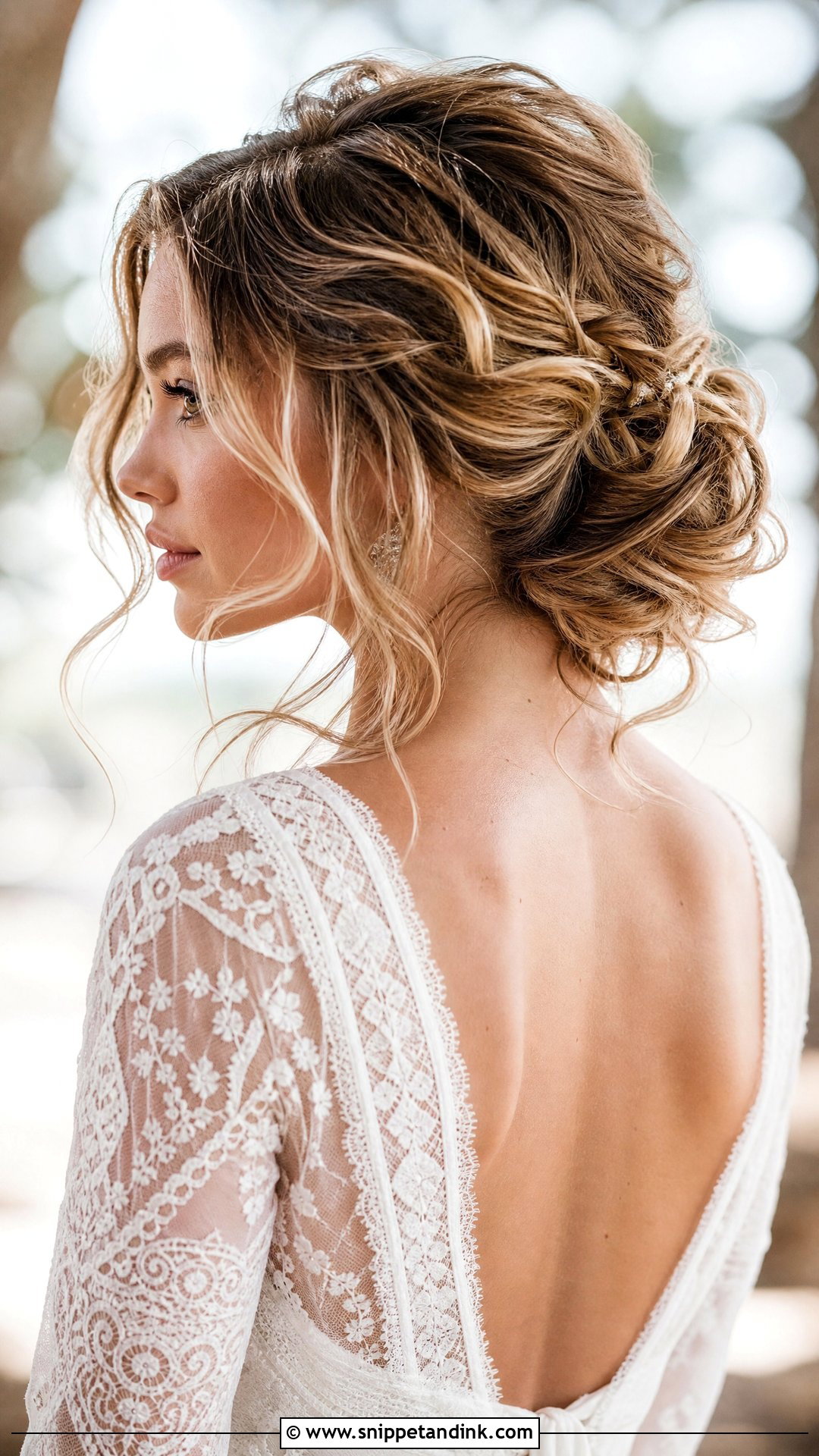 Tousled Bridal Updo With Tendrils - Snippet and Ink - 20 Lauren Kyle Wedding Hair Ideas