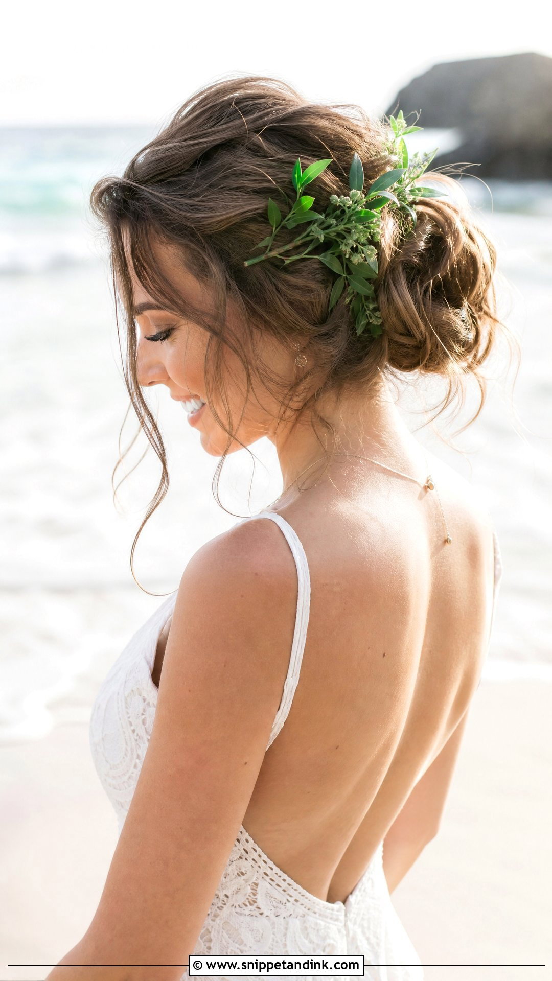 Tousled Bun Wedding Hair for Medium Hair - Snippet and Ink - 20 Medium Hair Wedding Styles